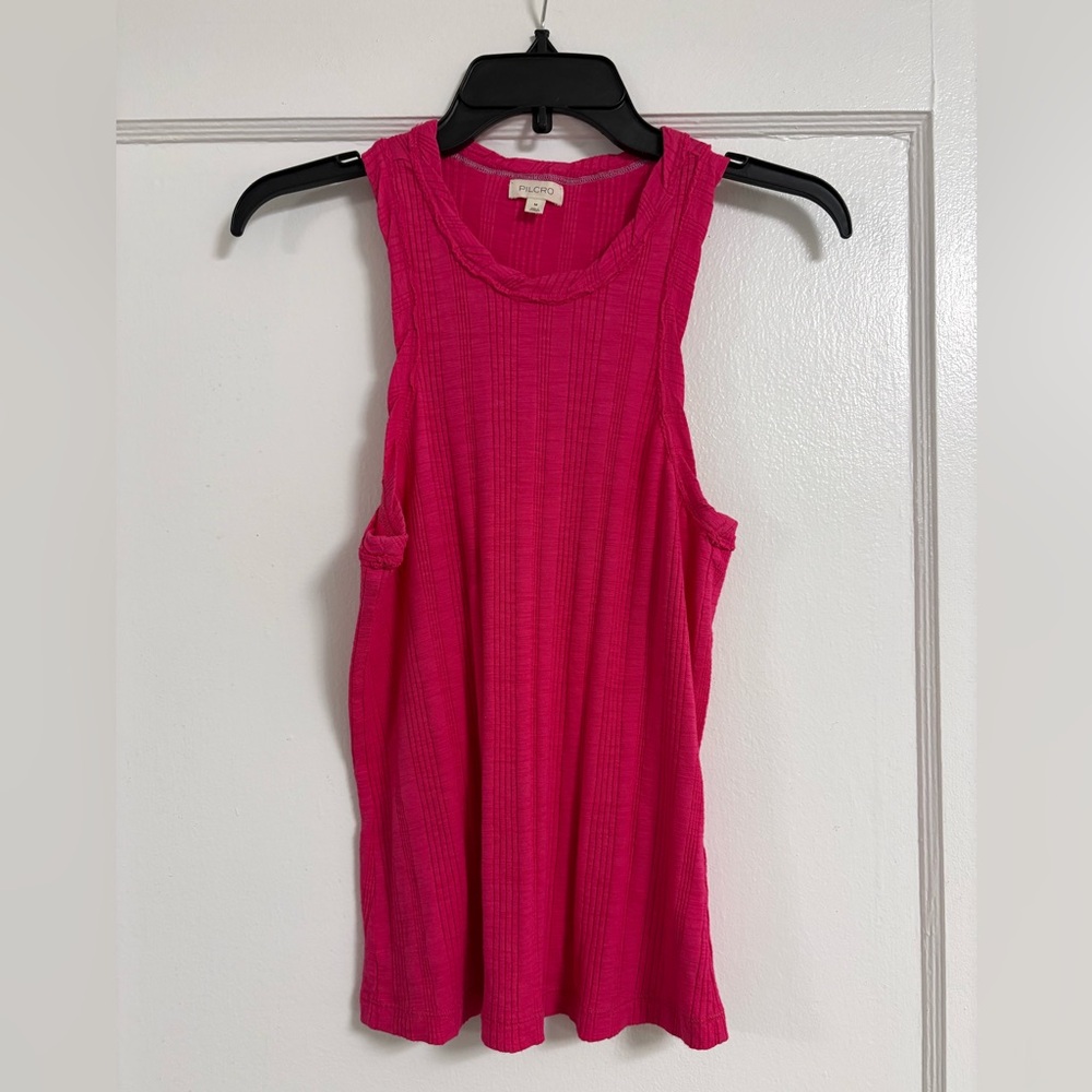 NWOT Anthropologie Pilcro Fuchsia Pink Racerback Tank Top Size Medium Blue